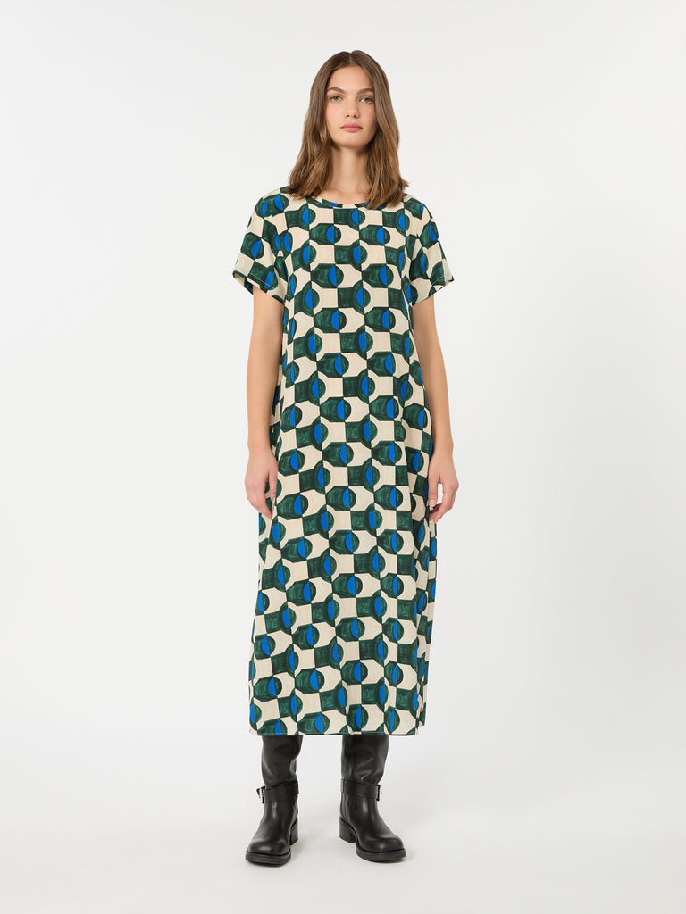 max mara printed silk t-shirt dress