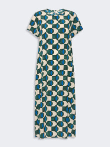 Printed Silk T-Shirt Dress for Women - Dark Green - Max Mara KSA