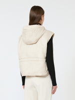 Reversible Water-Repellent Canvas Padded Gilet for Women - Ivory - Max Mara KSA