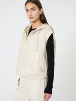 Reversible Water-Repellent Canvas Padded Gilet for Women - Ivory - Max Mara KSA