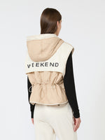 Reversible Water-Repellent Canvas Padded Gilet for Women - Ivory - Max Mara KSA