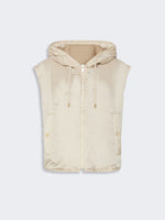 Reversible Water-Repellent Canvas Padded Gilet for Women - Ivory - Max Mara KSA