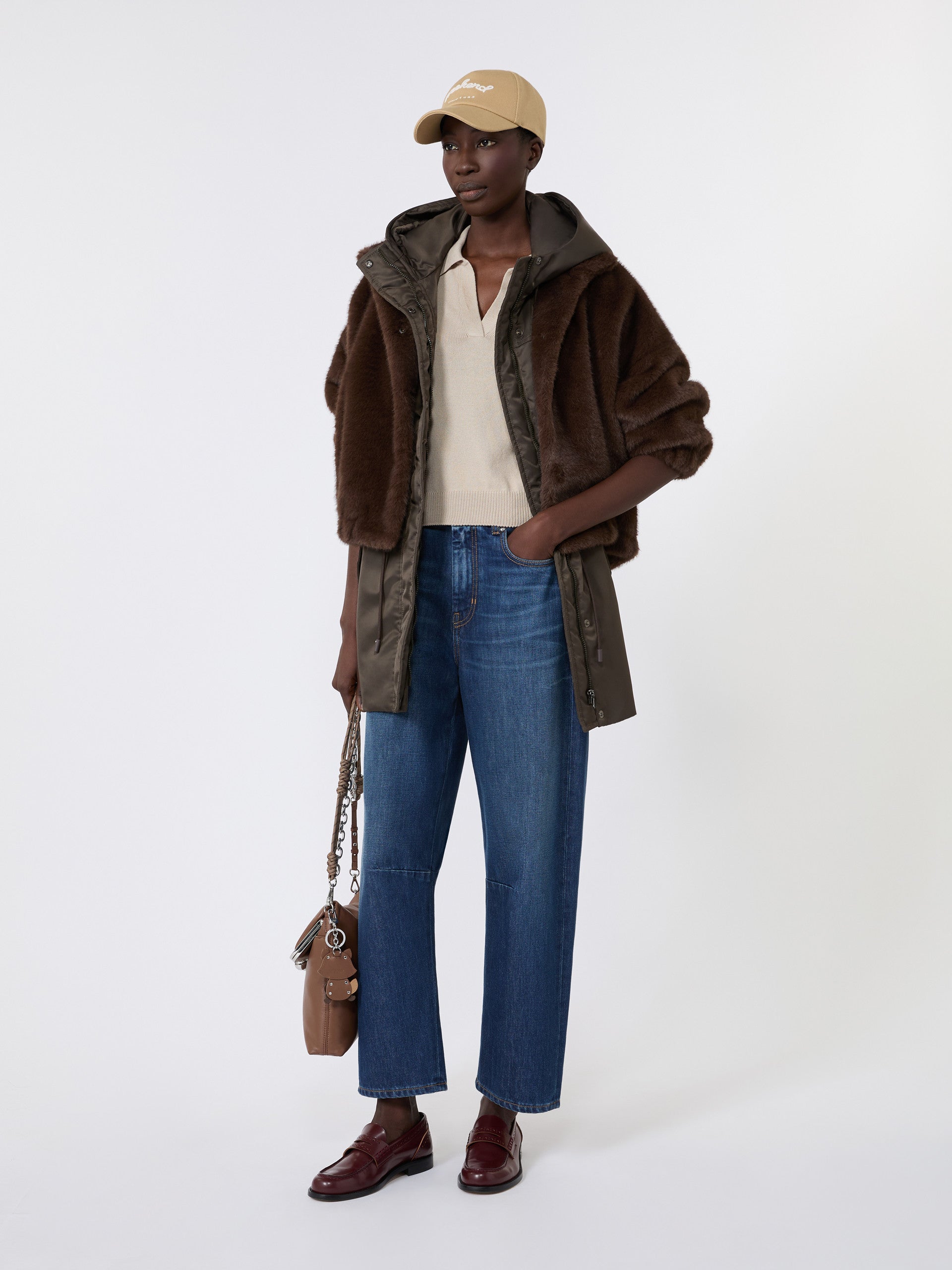 Water-Repellent Twill Padded Gilet for Women - Mud - Max Mara KSA