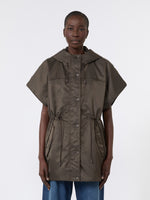 Water-Repellent Twill Padded Gilet for Women - Mud - Max Mara KSA