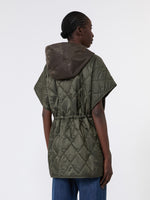 Water-Repellent Twill Padded Gilet for Women - Mud - Max Mara KSA