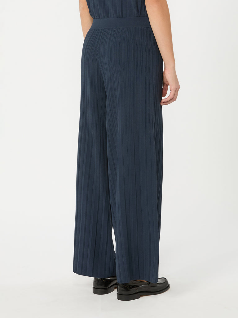 max mara plissé-pleated viscose yarn trousers