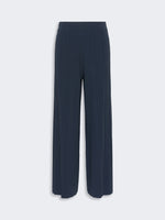 Plissé-Pleated Viscose Yarn Trousers for Women - Navy - Max Mara KSA