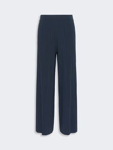 Plissé-Pleated Viscose Yarn Trousers for Women - Navy - Max Mara KSA