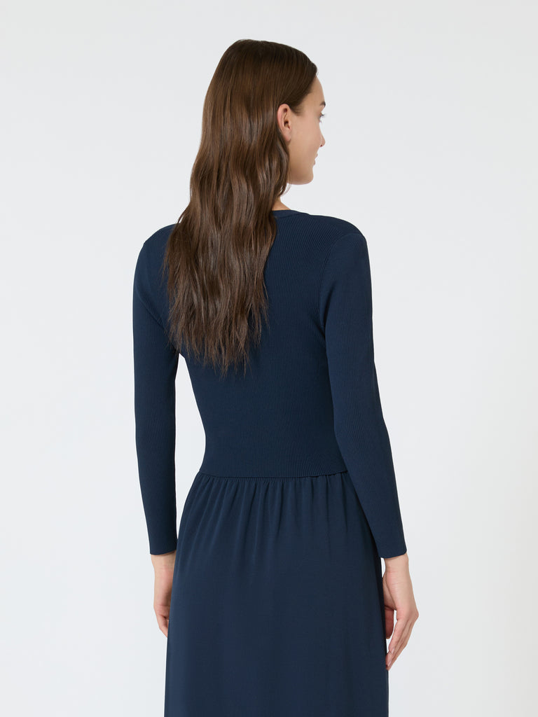 max mara fine rib-knit viscose yarn cardigan