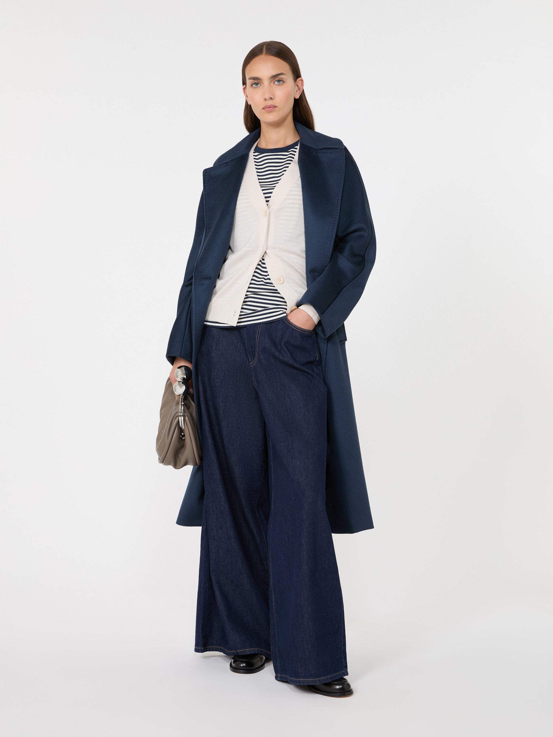 Wool, Silk And Cashmere V-Neck Cardigan for Women - Ivory - Max Mara KSA