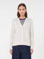 Wool, Silk And Cashmere V-Neck Cardigan for Women - Ivory - Max Mara KSA