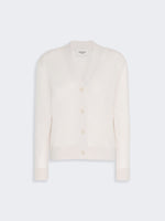 Wool, Silk And Cashmere V-Neck Cardigan for Women - Ivory - Max Mara KSA