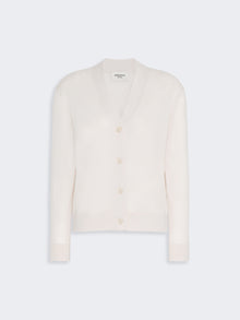 Wool, Silk And Cashmere V-Neck Cardigan for Women - Ivory - Max Mara KSA