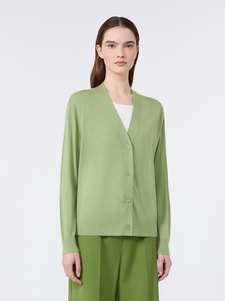 max mara wool, silk and cashmere v-neck cardigan