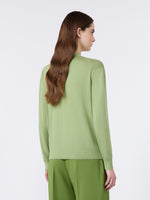 Wool, Silk And Cashmere V-Neck Cardigan for Women - Green - Max Mara KSA