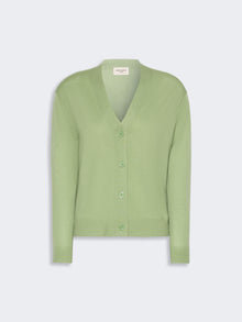 Wool, Silk And Cashmere V-Neck Cardigan for Women - Green - Max Mara KSA