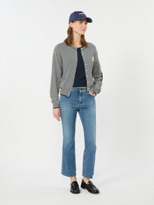 Inlay-Detail Cotton Yarn Cardigan for Women - Navy - Max Mara KSA