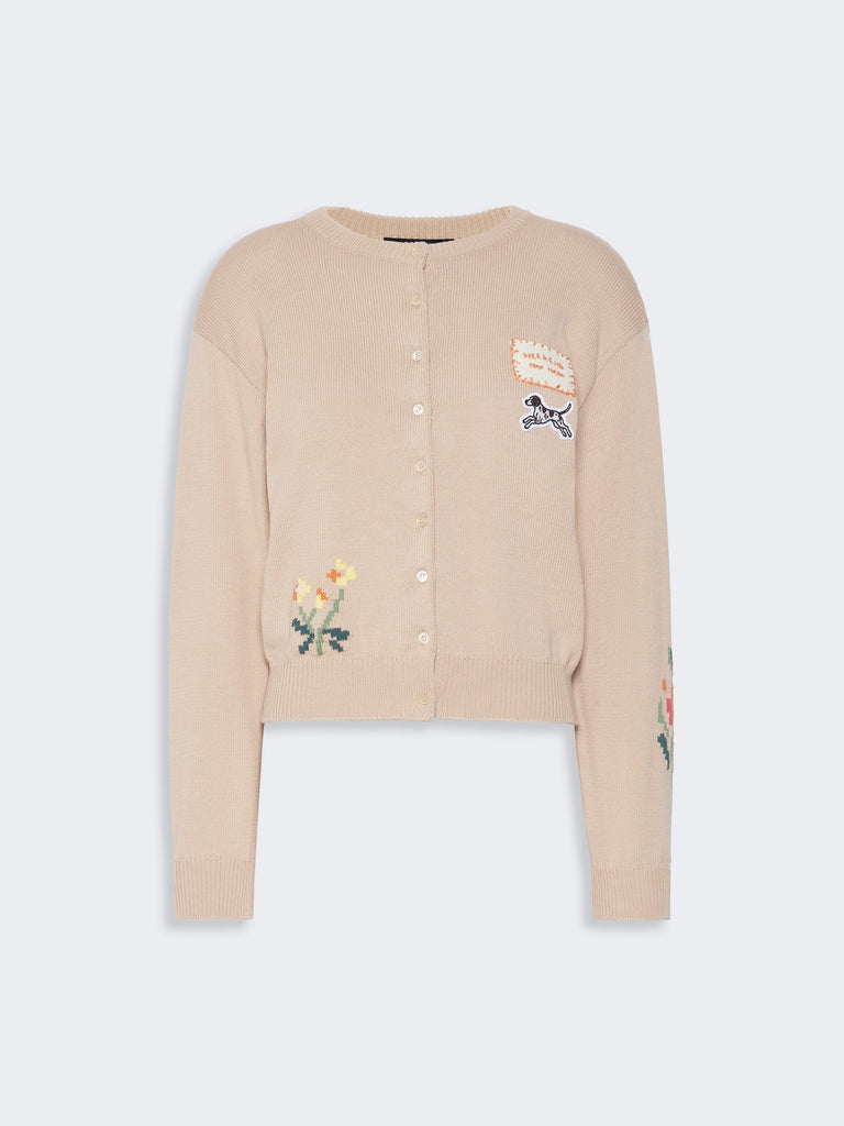 max mara inlay-detail cotton yarn cardigan