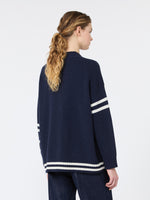 Jacquard Wool Cardigan for Women - Ultramarine - Max Mara KSA