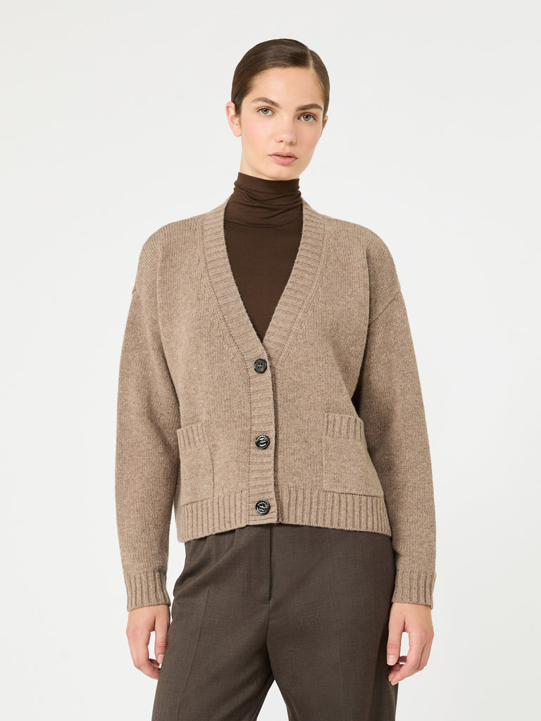 max mara v-neck wool yarn cardigan