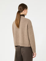 V-Neck Wool Yarn Cardigan for Women - Hazelnut Brown - Max Mara KSA