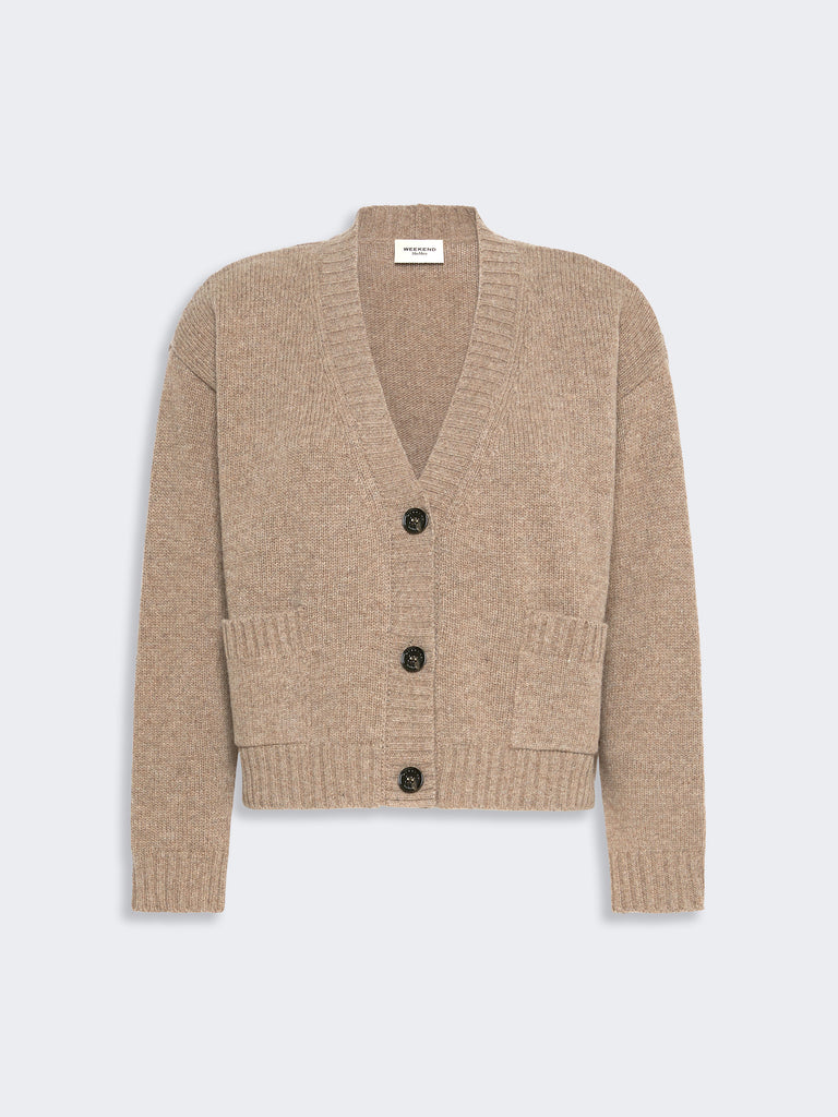 max mara v-neck wool yarn cardigan