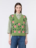 Inlaid Cotton-Blend Gilet for Women - Green - Max Mara KSA