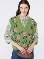 Inlaid Cotton-Blend Gilet for Women - Green - Max Mara KSA