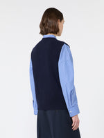 Wool Yarn Gilet With Embroidery for Women - Ultramarine - Max Mara KSA