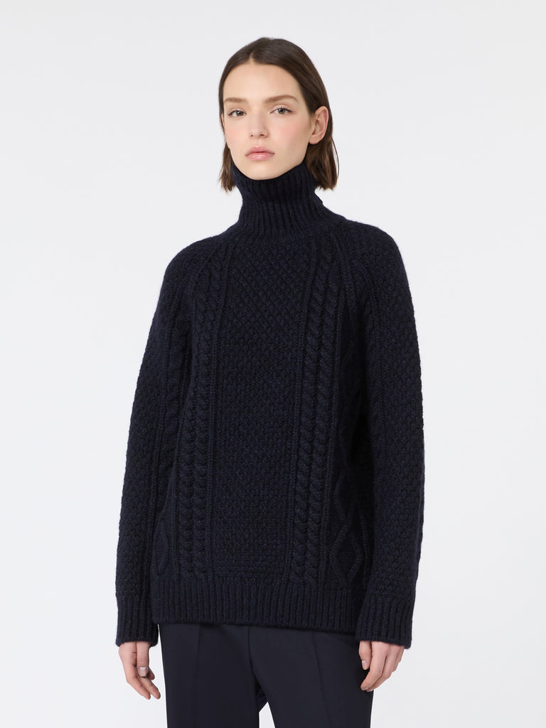 max mara wool yarn turtleneck aran jumper