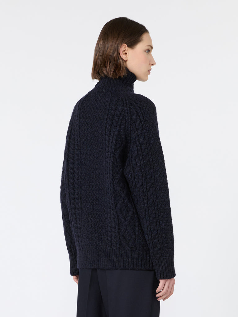 max mara wool yarn turtleneck aran jumper