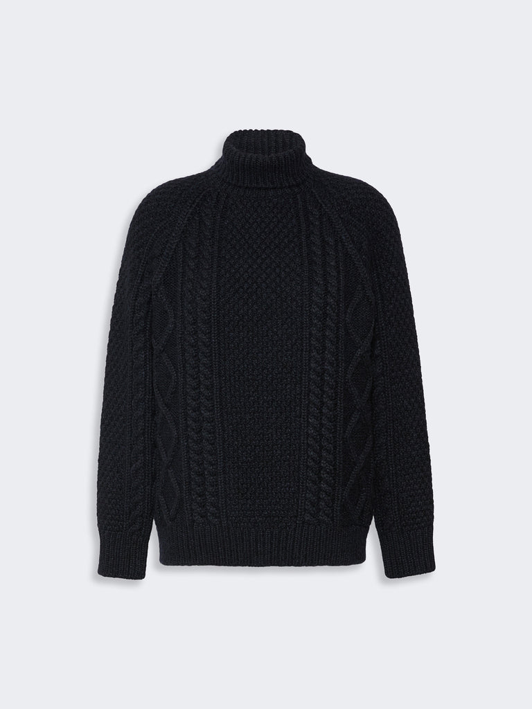 max mara wool yarn turtleneck aran jumper