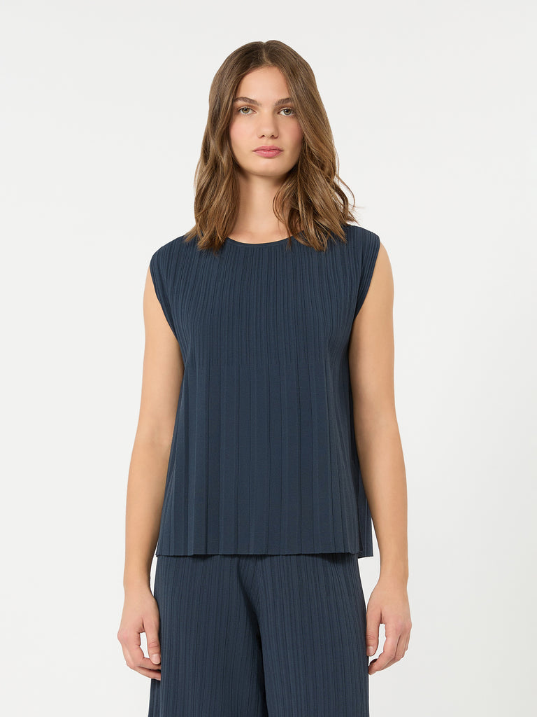 max mara plissé-pleated viscose yarn sweater