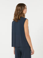 Plissé-Pleated Viscose Yarn Sweater for Women - Navy - Max Mara KSA