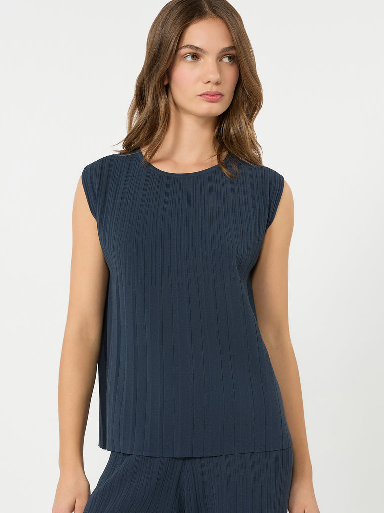 max mara plissé-pleated viscose yarn sweater