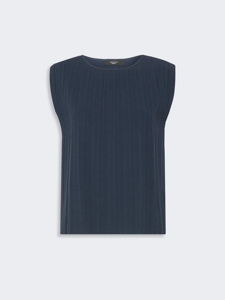 max mara plissé-pleated viscose yarn sweater