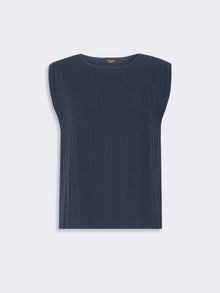 Plissé-Pleated Viscose Yarn Sweater for Women - Navy - Max Mara KSA