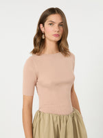 Slim-Fit Stretch Viscose Sweater for Women - Pink - Max Mara KSA