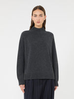 Carded Wool And Cashmere Yarn Sweater for Women - Dark Grey - Max Mara KSA