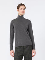 Wool And Silk Knit Turtleneck for Women - Dark Grey - Max Mara KSA