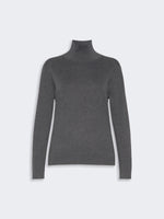 Wool And Silk Knit Turtleneck for Women - Dark Grey - Max Mara KSA