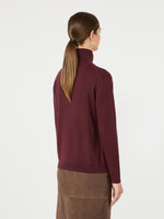 Wool And Silk Knit Turtleneck for Women - Bordeaux - Max Mara KSA