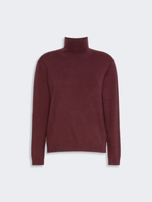 Wool And Silk Knit Turtleneck for Women - Bordeaux - Max Mara KSA