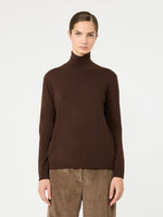 Wool And Silk Knit Turtleneck for Women - Brown - Max Mara KSA