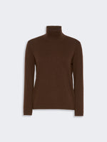 Wool And Silk Knit Turtleneck for Women - Brown - Max Mara KSA