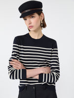 Silk And Wool Yarn Sweater for Women - Navy - Max Mara KSA