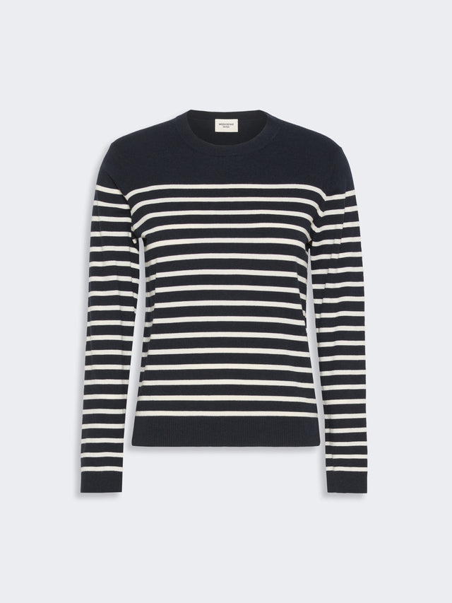 Silk And Wool Yarn Sweater for Women - Navy - Max Mara KSA