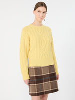 Cable Knit Wool Yarn Jumper for Women - Honey - Max Mara KSA