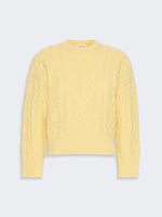 Cable Knit Wool Yarn Jumper for Women - Honey - Max Mara KSA