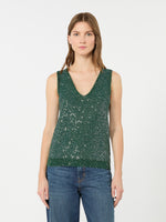 Sleeveless Sweater With Sequin Detail for Women - Green - Max Mara KSA